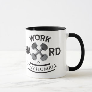 Caneca Estada dura do trabalho humilde - Dumbbell