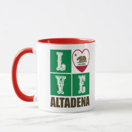 Caneca Estado da Califórnia Flag Heart Altadena