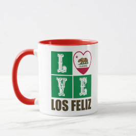 Caneca Estado da Califórnia Flag Heart Los Feliz