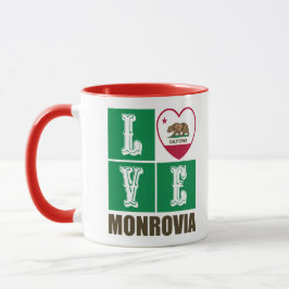 Caneca Estado da Califórnia Flag Heart Monrovia