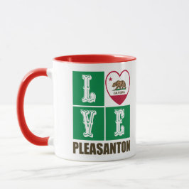 Caneca Estado da Califórnia Flag Heart Pleasanton