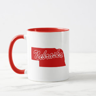 Caneca Estado De Nebraska Shape Red Mug