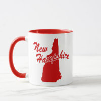 Estado De New Hampshire Shape Red Mug