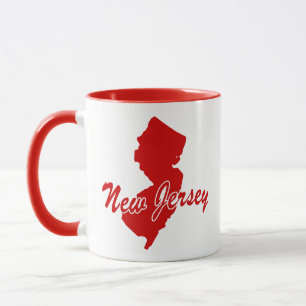 Caneca Estado de New Jersey Shape Red Mug