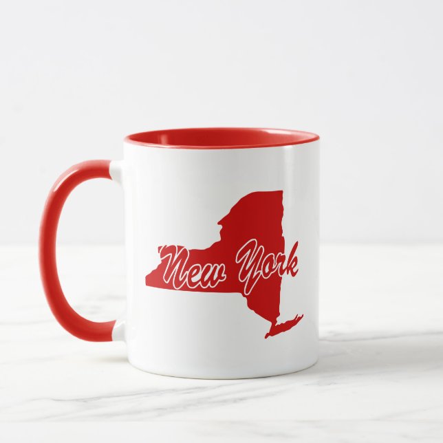 Caneca Estado de Nova York - Forma Red Mug (Esquerda)