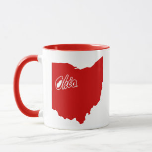Caneca Estado De Ohio Shape Red Mug