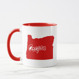 Caneca Estado De Oregon Shape Red Mug