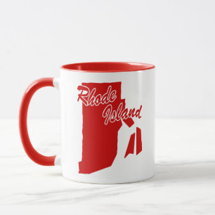 Caneca Estado De Rhode Island Forma Red Mug