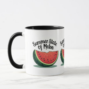 Caneca Estado de Verão da Arte Retrorística de Melon