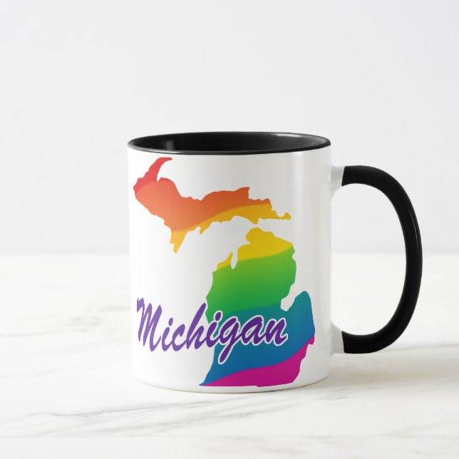 Caneca Estado do arco-íris de Michigan (Direita)