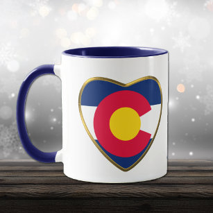 Caneca Estado do Colorado Flag Heart