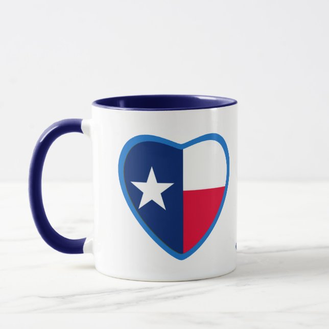 Caneca Estado do Texas Flag Heart (Esquerda)