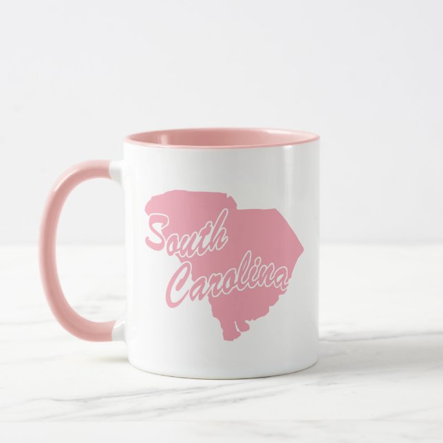 Caneca Estado Rosa Da Carolina Do Sul - Shape Mug (Esquerda)