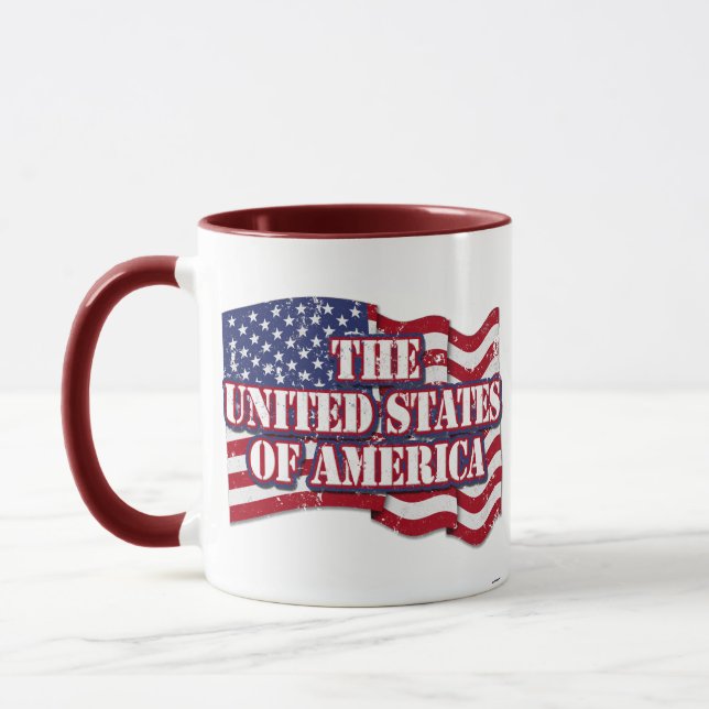 Caneca Estados Unidos da América com bandeira aflita (Esquerda)