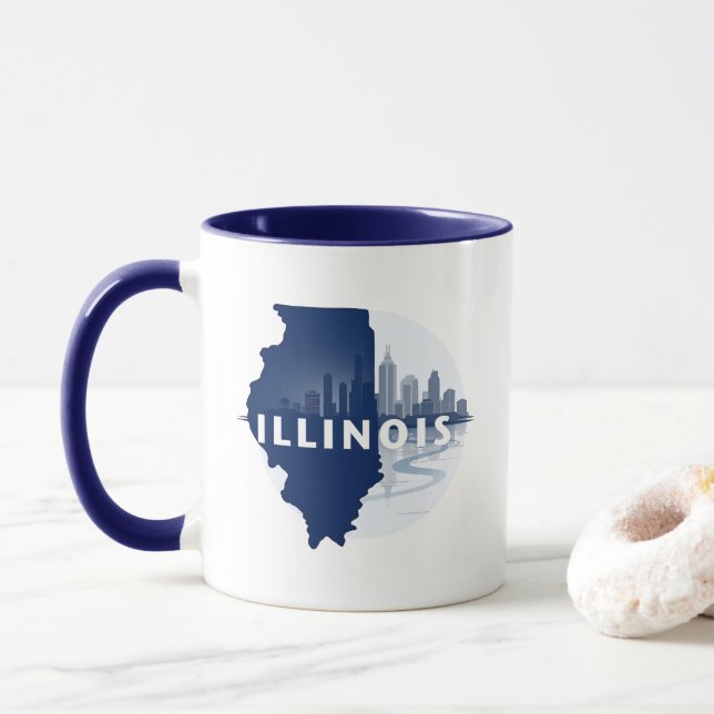 Caneca Estados Unidos da América do Illinois (Com Donut)
