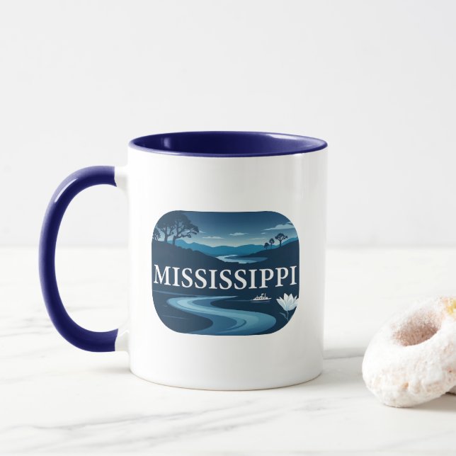 Caneca Estados Unidos da América do Mississippi (Com Donut)