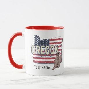 Caneca Estados Unidos do Oregon Mapa Retroativo dos EUA S