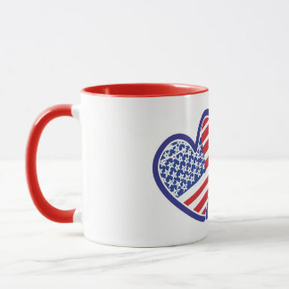 Caneca Estados Unidos e Colorado Flag Hearts