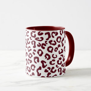 Caneca Estampa de animal Guepardo em Marrom e Branco
