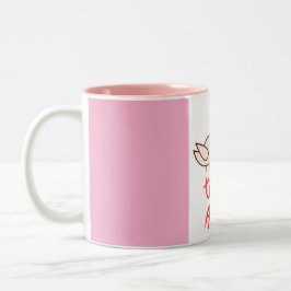 caneca estampada ´pássaros romântica com coração