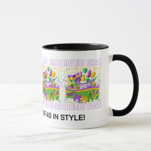 Caneca Estandarte Personalizado de MARDI GRAS Mascarada