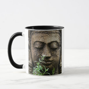Caneca Estátua de jardim em pedra com flor