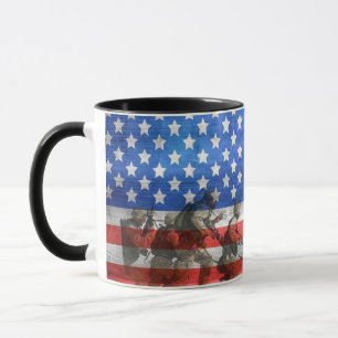Caneca Estátua Patriótica de Bandeira Americana da Liberd
