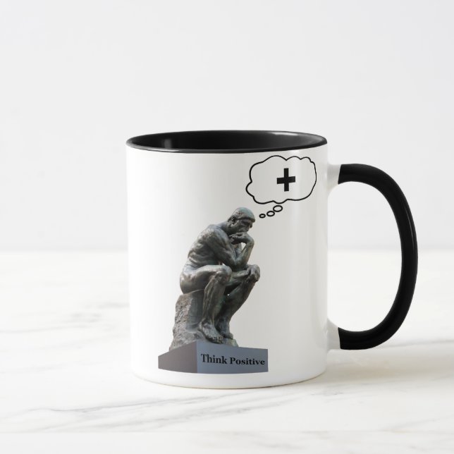 Caneca Estátua Pensadora de Rodin - Pense Positiva (Direita)