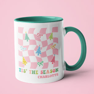 Caneca Este É O Nome De Natal Do Groovy Pink Coquette