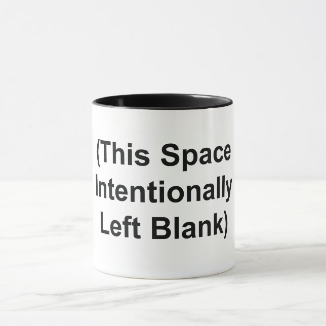 Caneca "Este Espaço Intencionalmente Deixado De Vazio" (Centro)