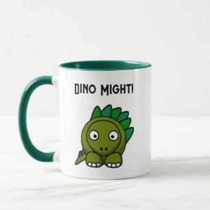 Caneca Estegossauro Verde Fofo de Desenho Animado com Pun