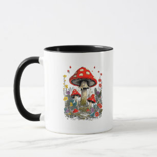Caneca Estética Cottagecore Cogumelo Goblincore Minimal