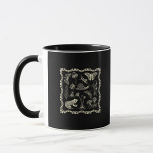 Caneca Estética Cottagecore Sapo e Cogumelo Goblincore