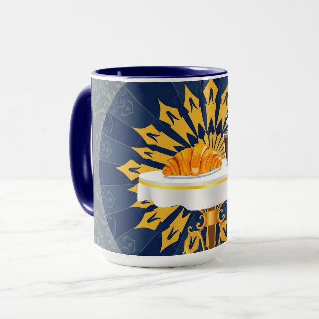 Caneca Estética Deco Personalizada de Café Moderno (Frente Esquerda)