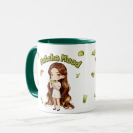 Caneca Estética do Humor do Matcha Design Vibrações de Ch