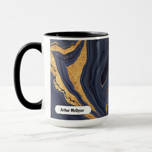 Caneca Estética Elegante Veio de Ouro Luxo Ágata Mármore