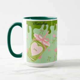 Caneca Estética Kawaii do Café Gelado de Matcha - Amo Chá