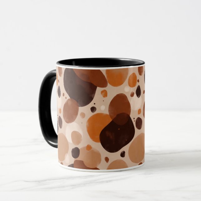 Caneca Estética Pedra Quente – Pontos Abstratos Mí (Frente Esquerda)