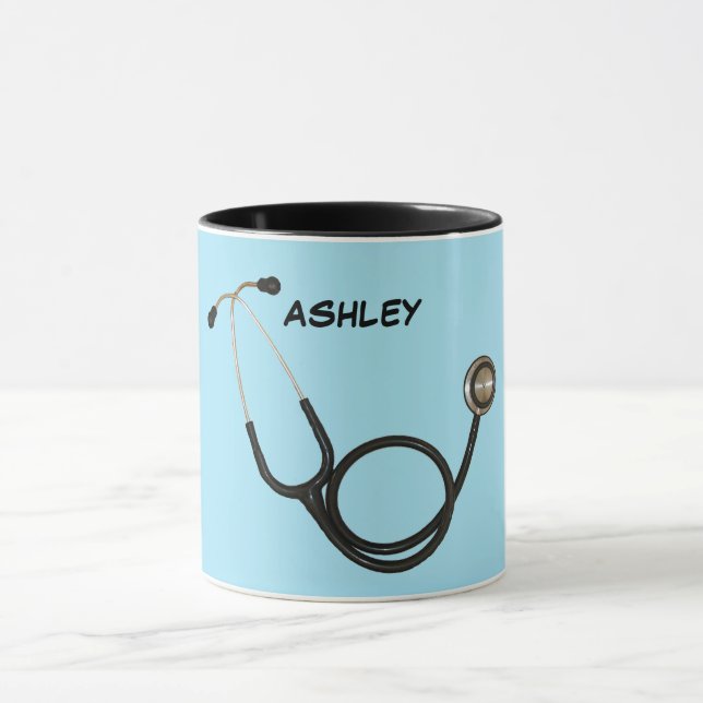 Caneca Estetoscópio com nome personalizado Ringer Mug (Centro)