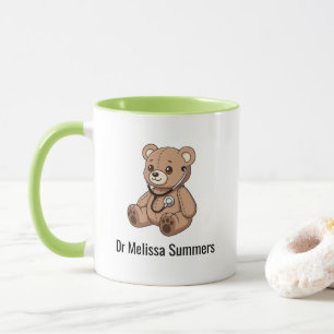 Caneca Estetoscópio de Urso de Pelúcia Médico Pediatra