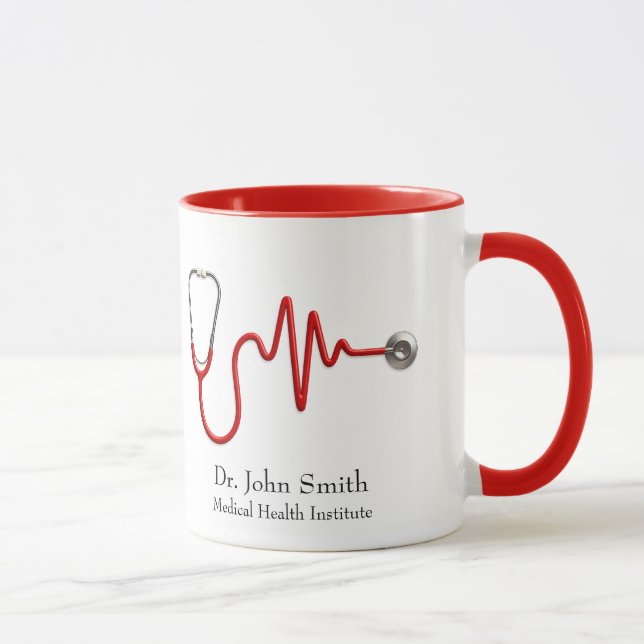 Caneca Estetoscópio Linha de pulsação ECG Wave EKG (Direita)