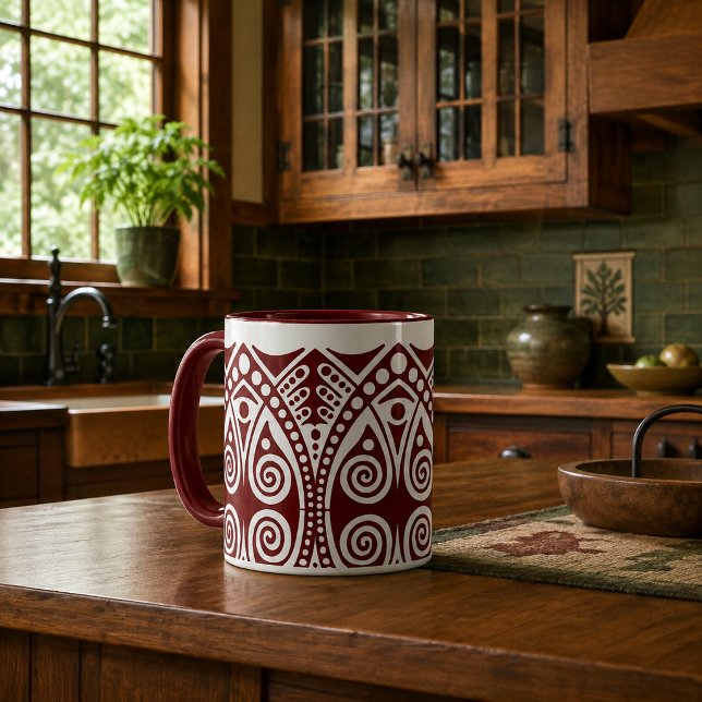 Caneca Estilo Art Déco Artesanal Cores Personalizáveis (Criador carregado)