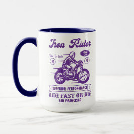 Caneca Estilo de Clube de Motociclista Iron Rider