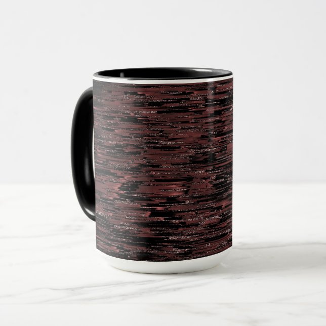 Caneca Estilo de mosaico borgonha com fundo áspero (Frente Esquerda)