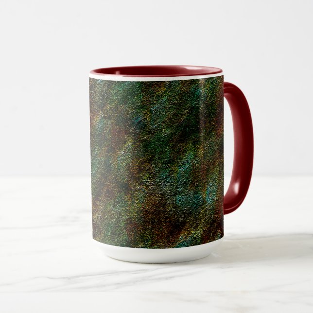 Caneca Estilo de parede vermelho e verde esbranquiçada (Frente Esquerda)