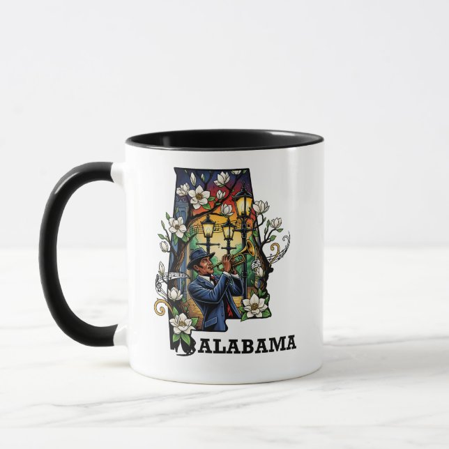 Caneca Estilo de Tatuagem do Estado do Alabama - Jazz & M (Esquerda)