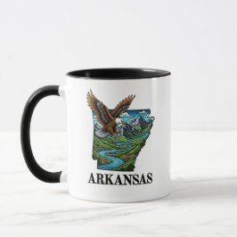 Caneca Estilo de Tatuagem do Estado do Arkansas Montanhas