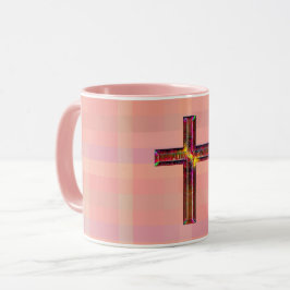 Caneca Estilo de Vintage - Laca Rosa Cruzada Ilustrada
