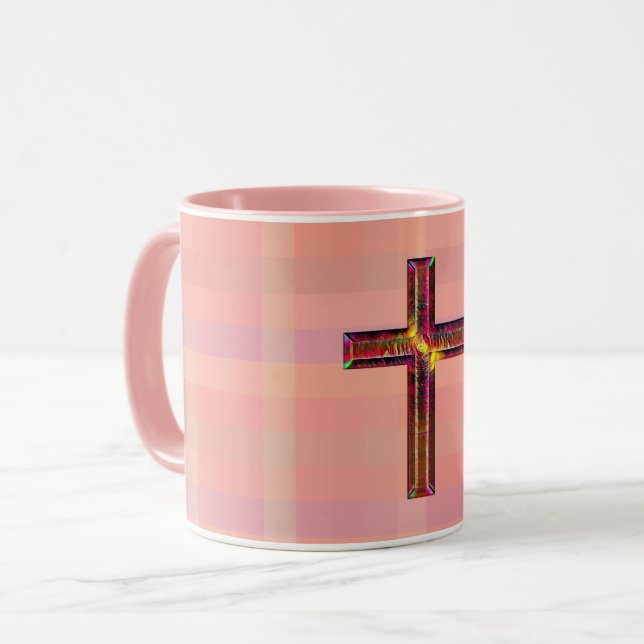 Caneca Estilo de Vintage - Laca Rosa Cruzada Ilustrada (Frente Esquerda)
