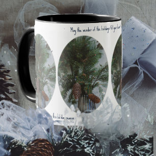 Caneca Estilo escandinavo ramo da primavera de Natal